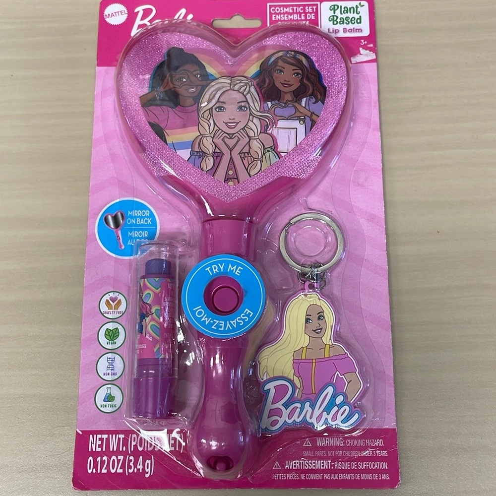 BNIP Barbie Mattel Lip Balm Key Chain Accessories Light Up Girls Birthday Gifts